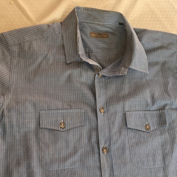 Blue Strips Casual Shirt Italian Made - Picture 4 of 8